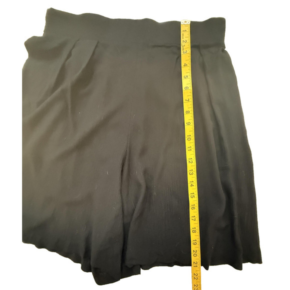 Vintage Sharon Anthony Black Skort Womens Large Elastic Waist Midi Flowy USA - Picture 7 of 8